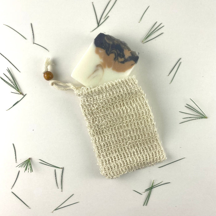 Zero dechets sac a savon exfoliant zero waste soap bag sisal