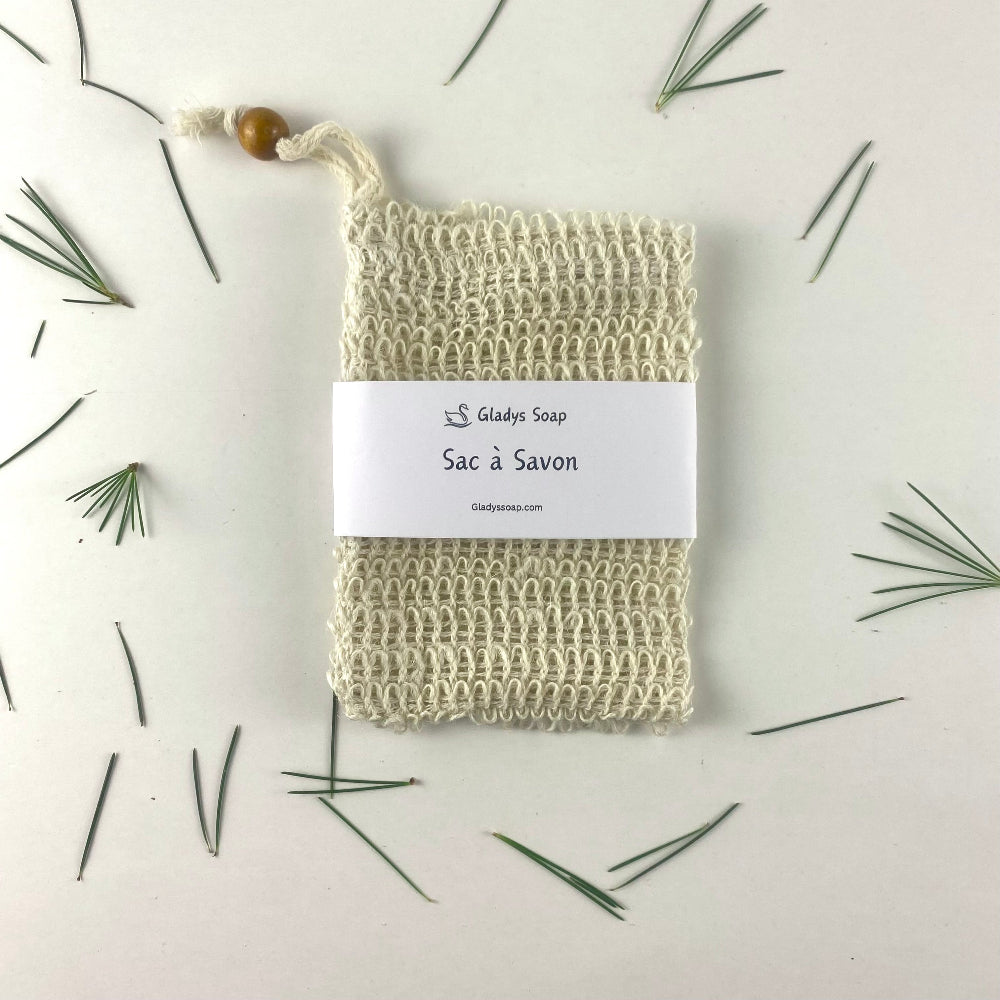 handmade natural sensitive skin soap zero waste soap bag sisal